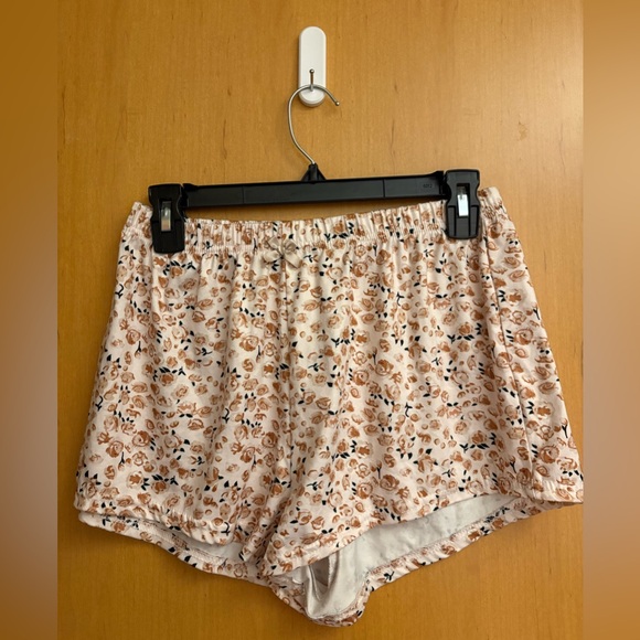 Pants - Floral Print Lounge Pajama Shorts